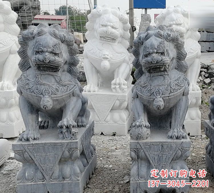 泰安仿古青石狮子塑像