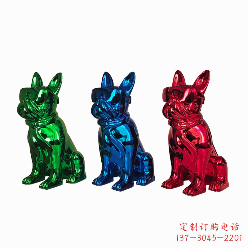 泰安仿琉璃斗牛犬生肖狗雕塑