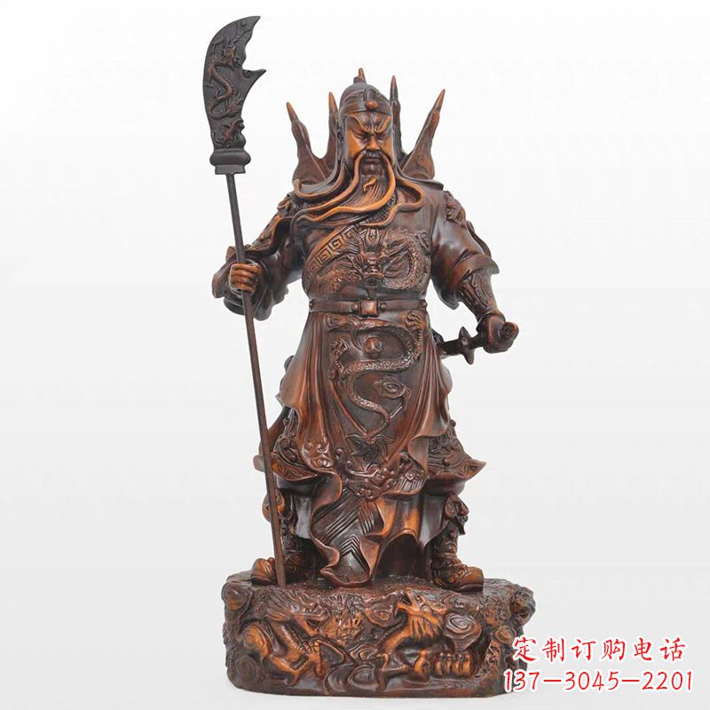 泰安精美关公铜雕像,古朴高雅