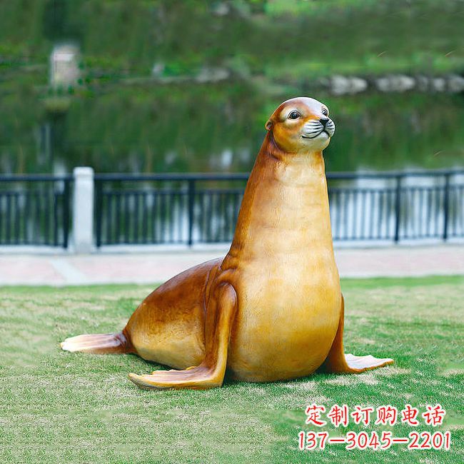 泰安仿真玻璃钢海豹雕塑,活力与艺术完美结合
