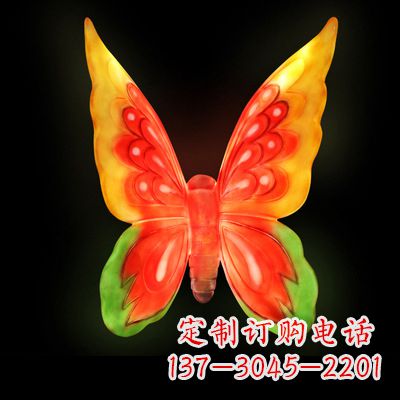 泰安艺术雕塑大号黄色发光蝴蝶