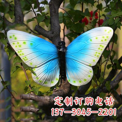 泰安精致风韵,蓝白蝴蝶雕塑