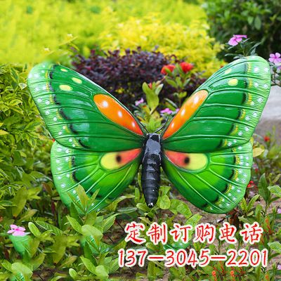 泰安精致魅力的绿色蝴蝶雕塑