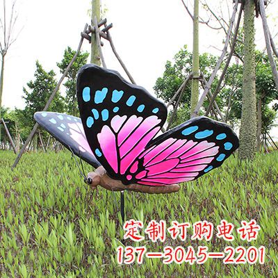 泰安紫蓝黑款蝴蝶雕塑