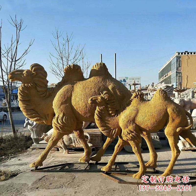 泰安精美玻璃钢骆驼雕塑