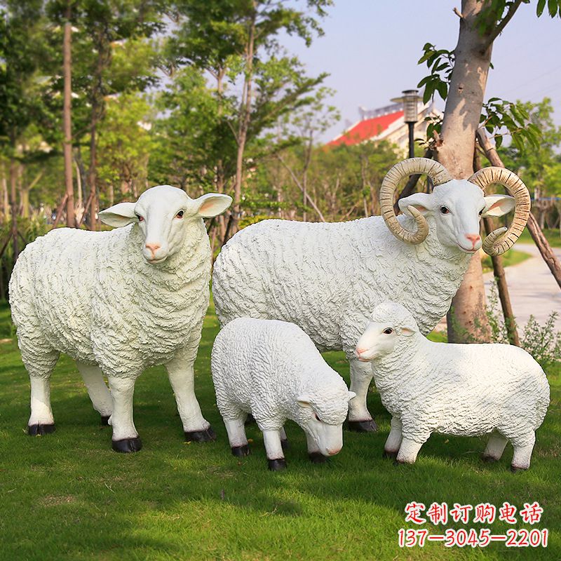 泰安乡村绵羊雕塑 – 农家院庭院仿真动物摆件