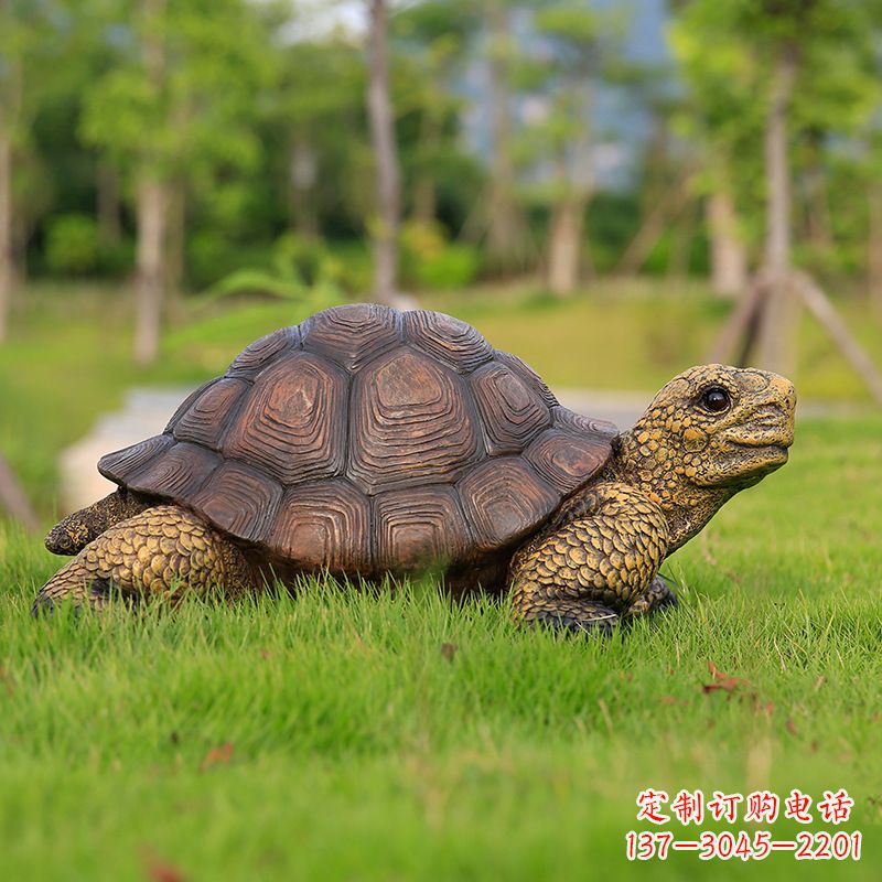泰安仿真乌龟-玻璃钢仿真动物雕塑草坪摆件