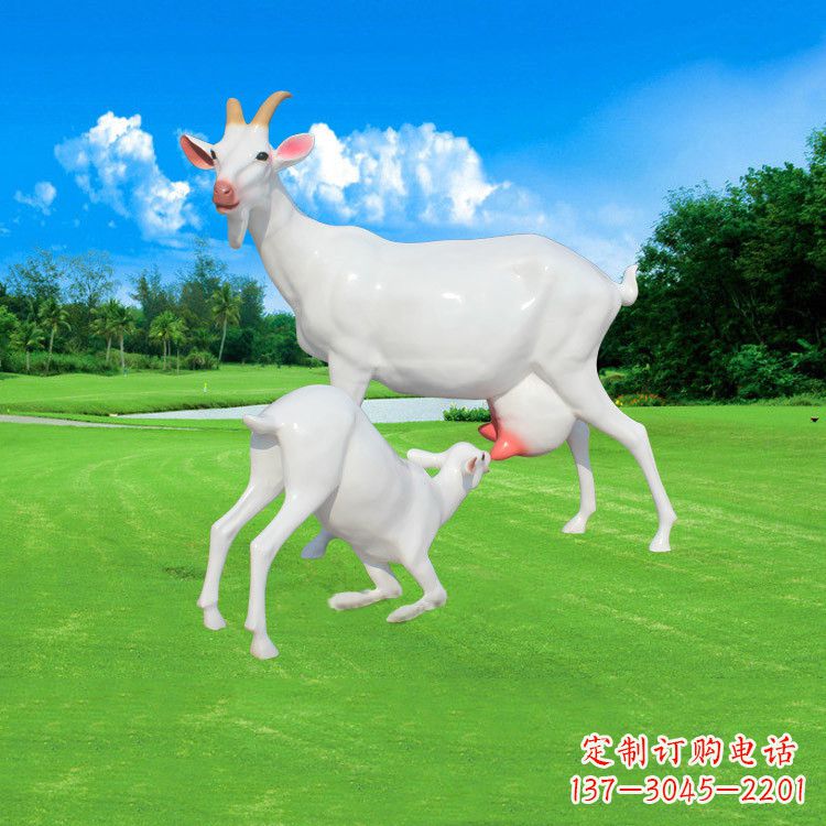 泰安精美仿真羊羔羊跪乳雕塑