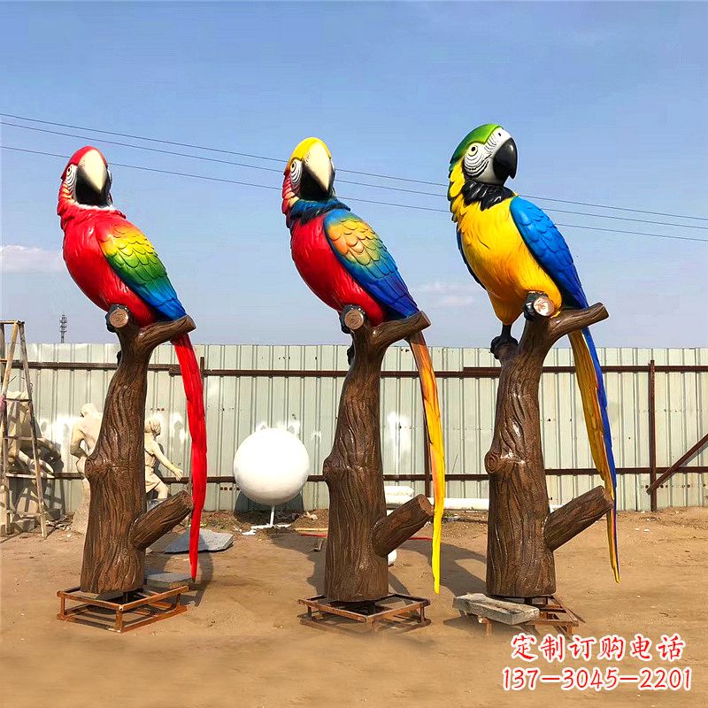 泰安玻璃钢鹦鹉雕塑