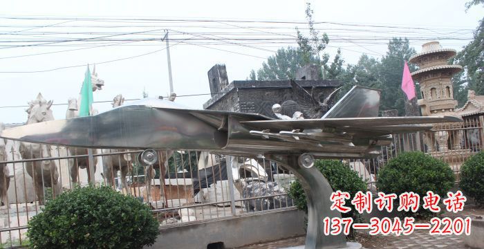 泰安中领雕塑精美不锈钢飞机雕塑