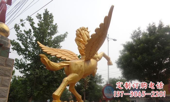 泰安飞马广场景观动物铜雕