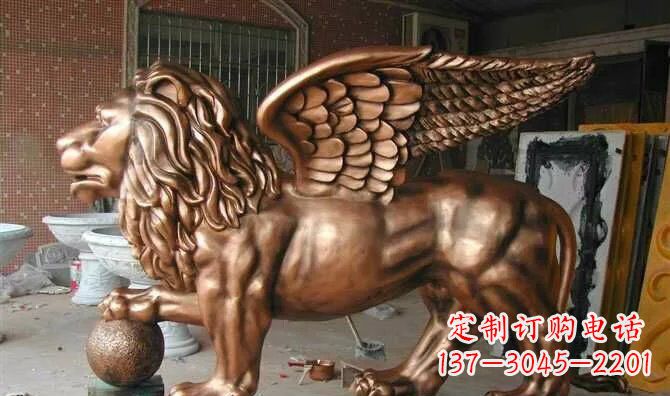 泰安飞狮玻璃钢仿铜动物雕塑