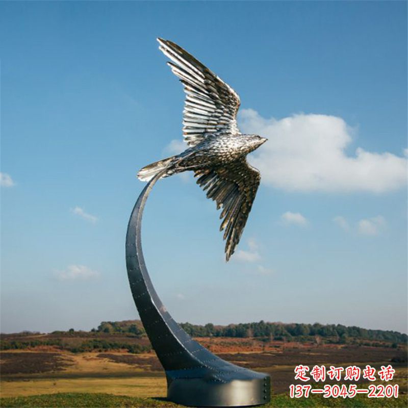 泰安飞翔老鹰景观不锈钢雕塑