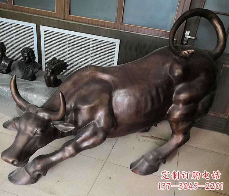 泰安传统工艺精美牛铜雕塑