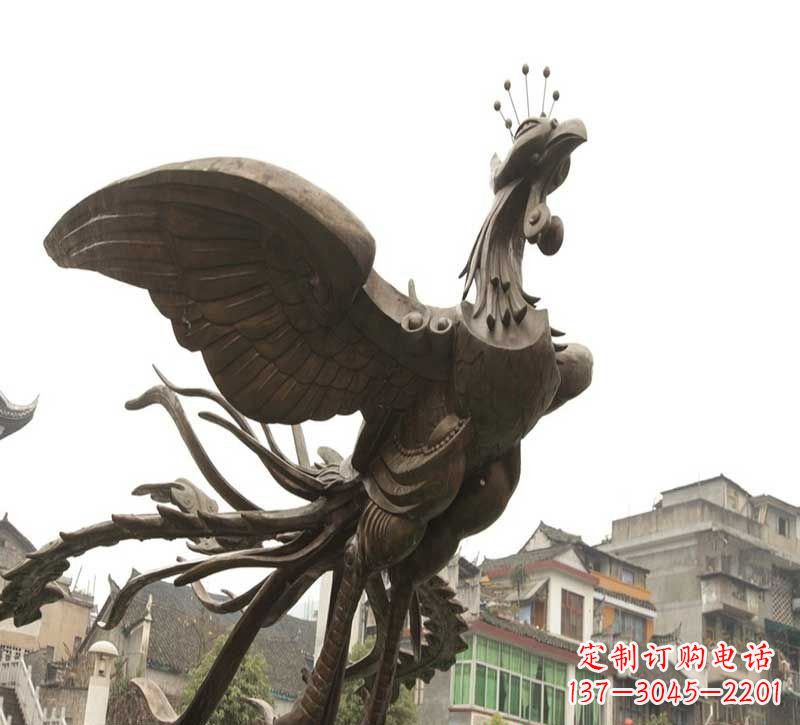 泰安凤凰展翅铜雕