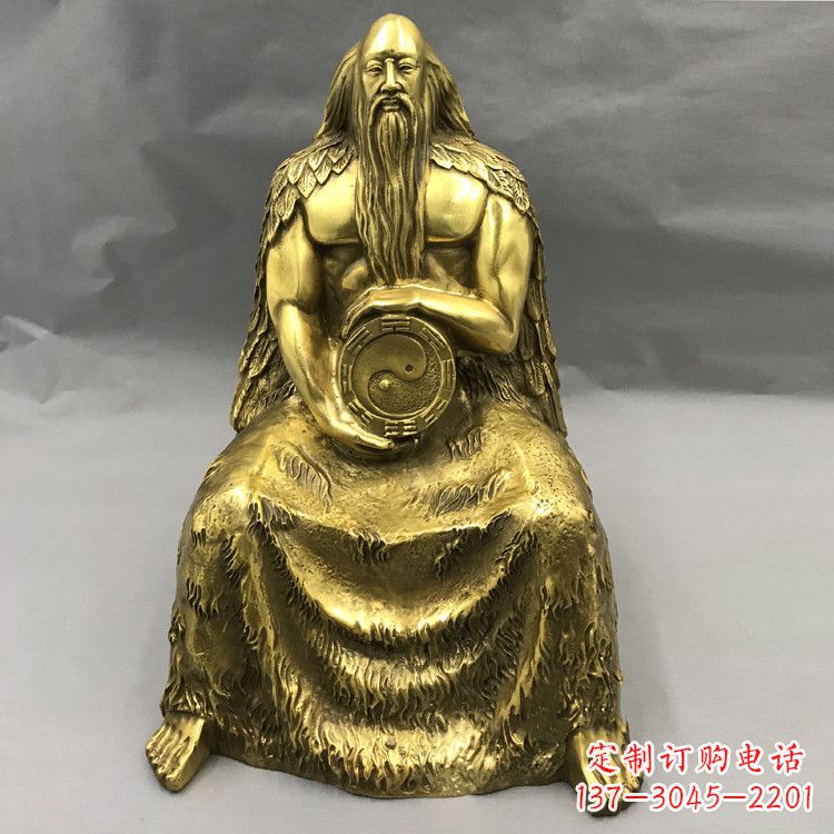 泰安伏羲铜雕塑-中华民族上古神话人物雕像