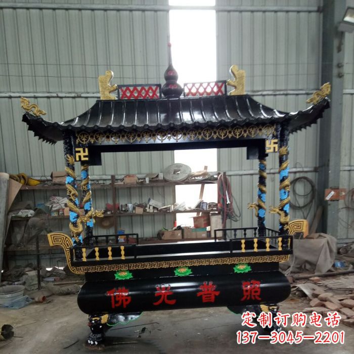 泰安浮雕龙纹 铜香炉