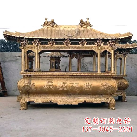 泰安三足铜香炉雕塑