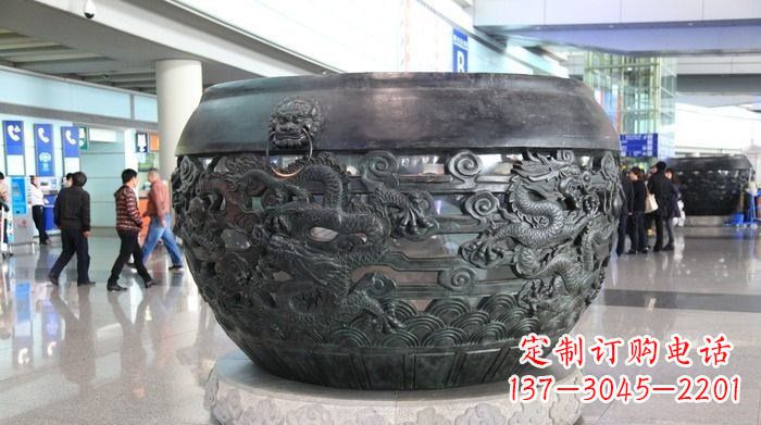 泰安浮雕水缸龙广场景观雕塑