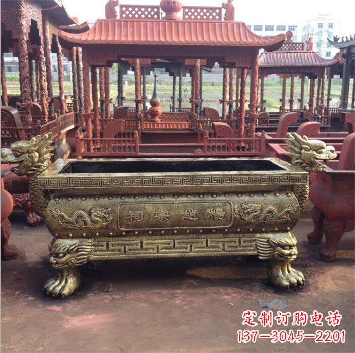 泰安浮雕麒麟铜香炉