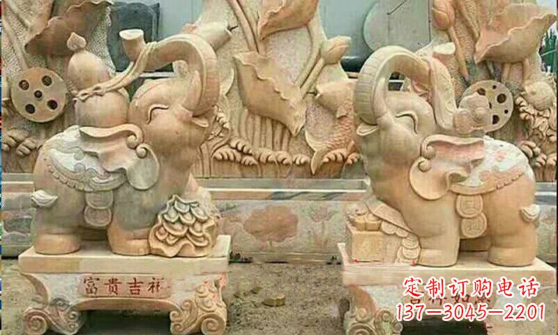 泰安祥和典雅 富贵吉祥大象石雕