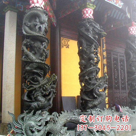 泰安高浮雕龙柱铜雕塑