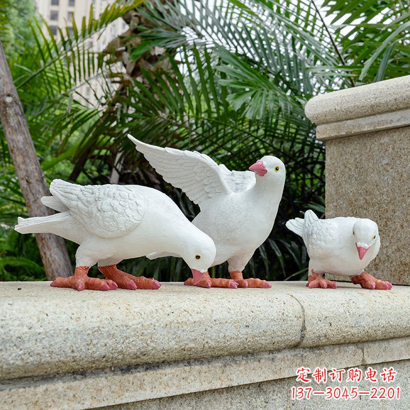 泰安纯美飞翔——手工鸽子雕塑