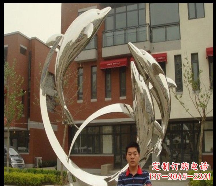 泰安精细不锈钢海豚雕塑