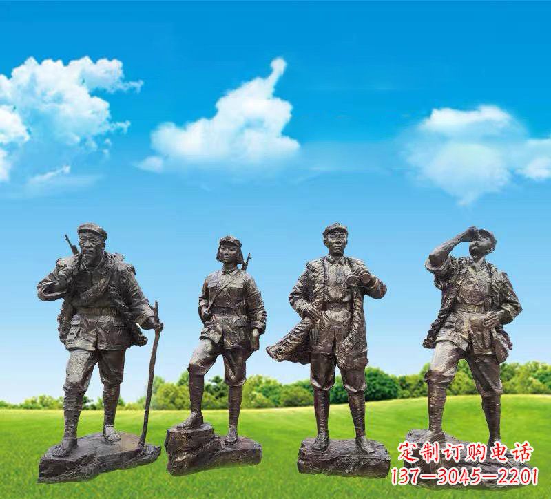泰安青铜雕刻-八路军战士雕塑