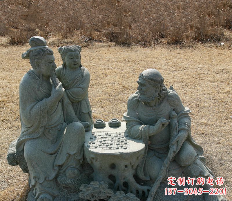 泰安八仙下棋铜雕塑
