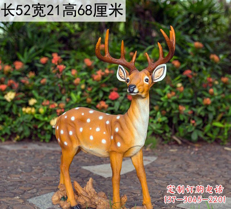 泰安精美制作玻璃钢仿真梅花鹿雕塑