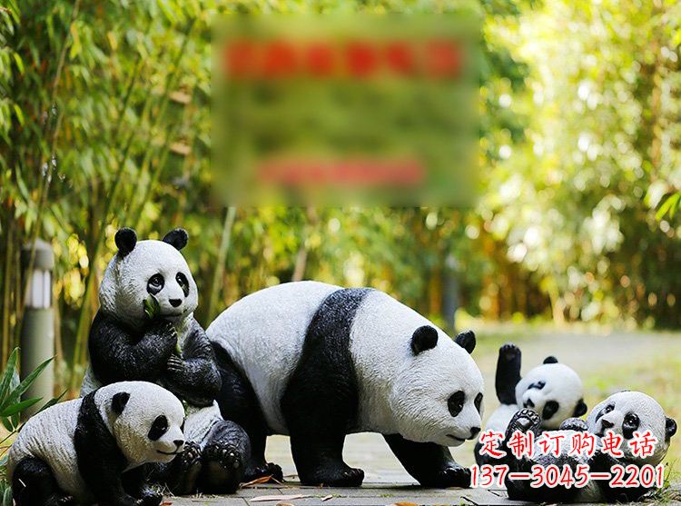 泰安玻璃钢仿真熊猫雕塑