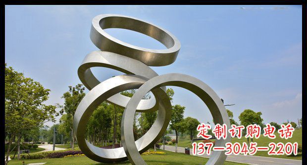 泰安铭记匠心的不锈钢折叠圆环景观雕塑