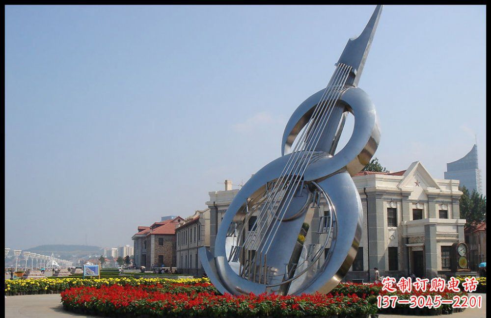 泰安YFZD-001不锈钢抽象大提琴雕塑