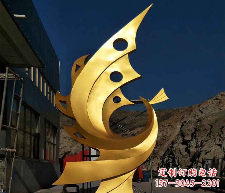 泰安精美不锈钢抽象凤凰景观雕塑