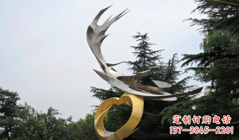 泰安精美雕刻石膏抽象凤凰雕塑