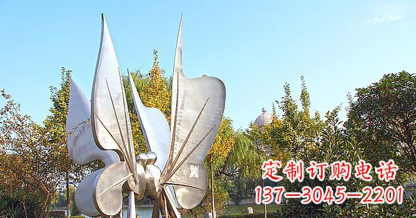 泰安英伦风格精致不锈钢抽象蝴蝶雕塑