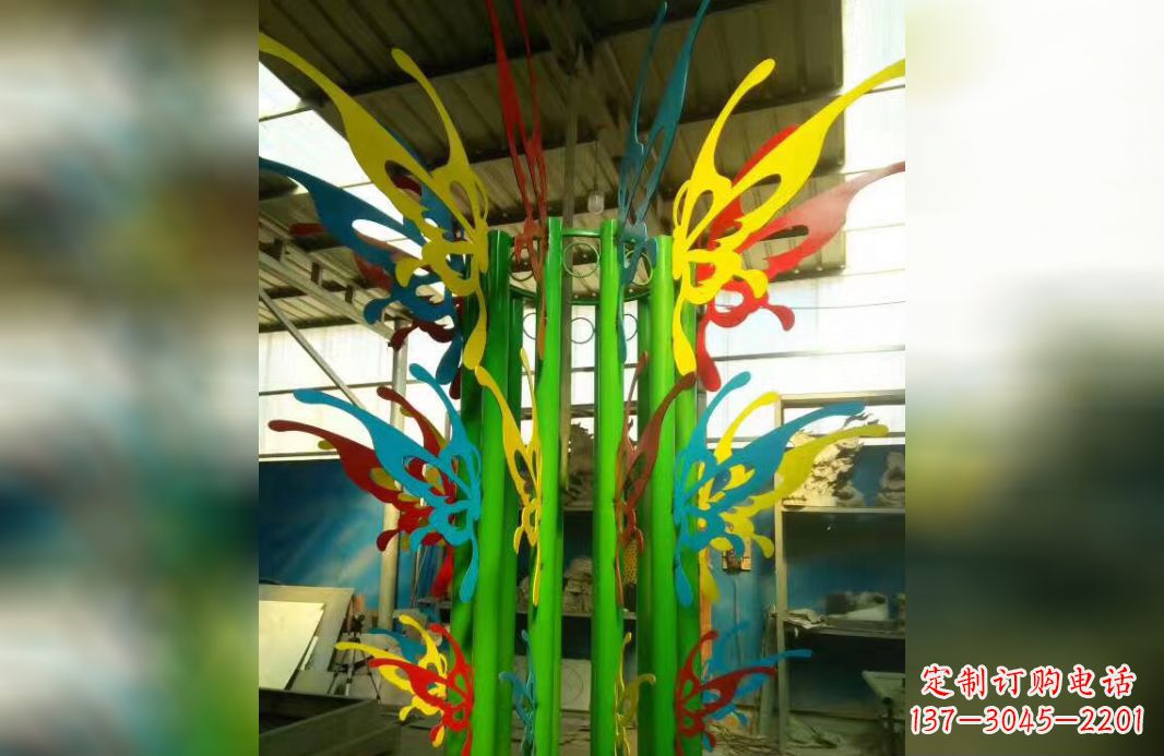 泰安精致的不锈钢抽象蝴蝶景观雕塑