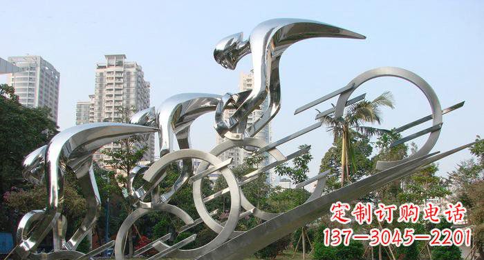 泰安不锈钢自行车抽象雕塑