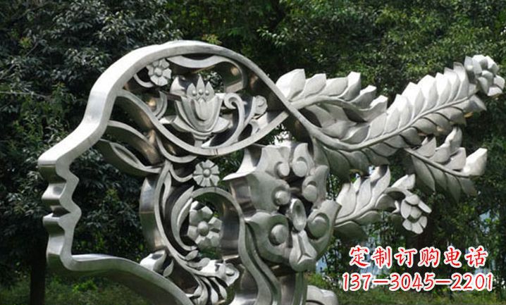 泰安美丽如梦不锈钢美女雕塑