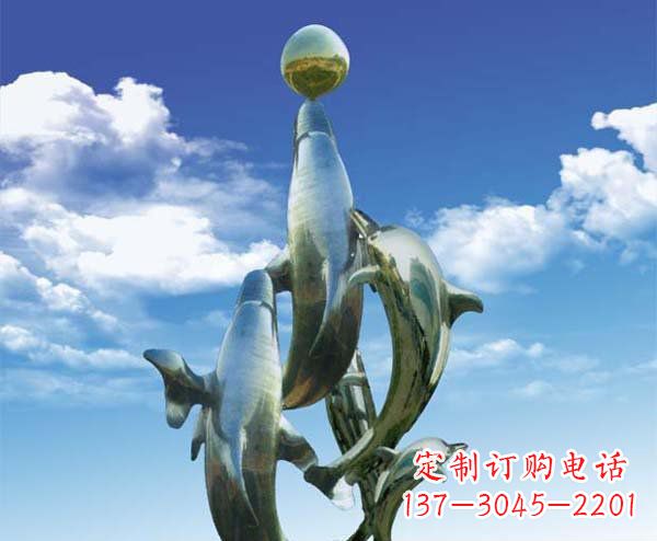 泰安有定制|不锈钢|大型海豚雕塑
