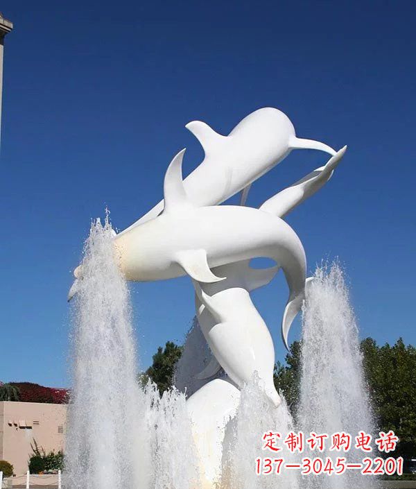 泰安完美纪念,精致的不锈钢海豚雕塑