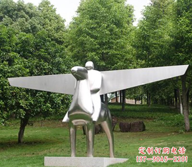 泰安优雅而独特的不锈钢飞马雕塑