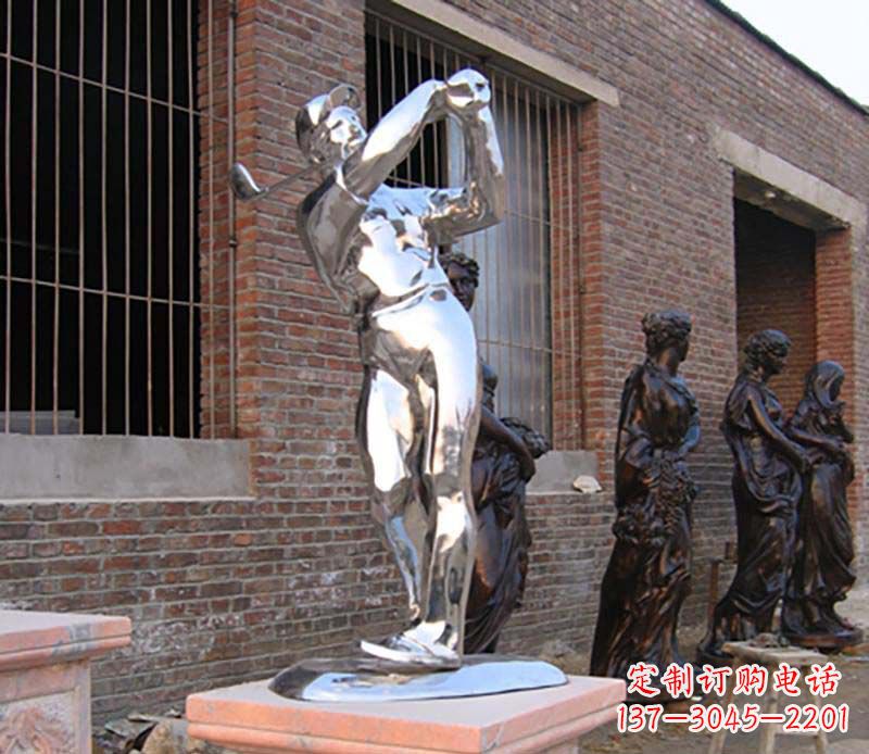 泰安优雅运动——中领雕塑不锈钢高尔夫运动雕塑