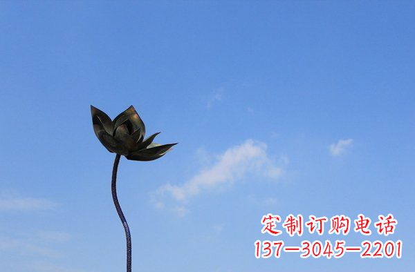 泰安公园不锈钢荷花雕塑