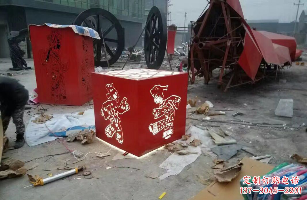 泰安高品质不锈钢皮影戏人物雕塑