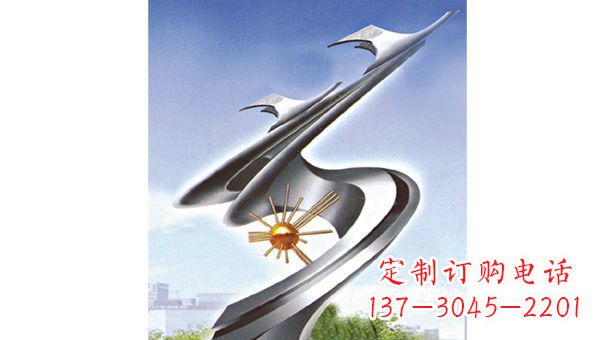 泰安展翅飞翔伊甸园不锈钢翅膀雕塑