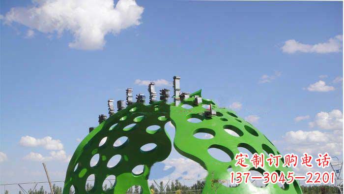 泰安约克公园不锈钢镂空半圆拱门雕塑