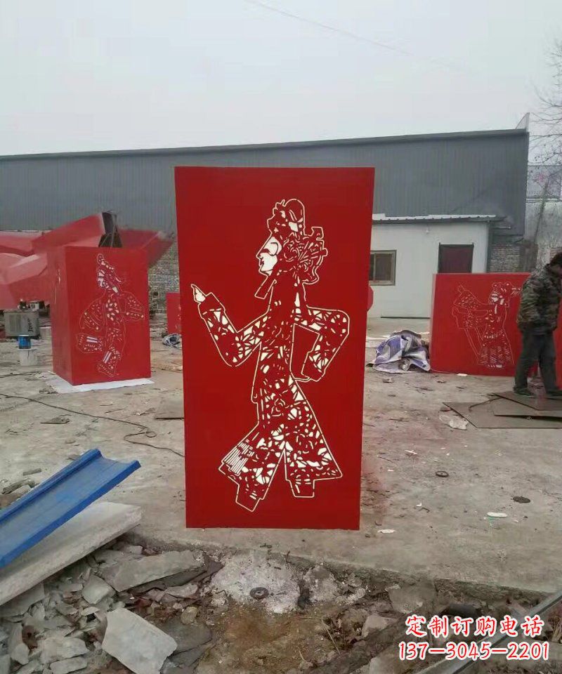 泰安不锈钢灯罩皮影戏人物雕塑