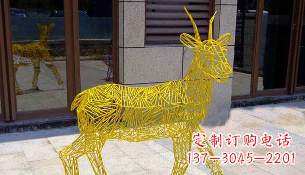 泰安梦幻般的不锈钢小鹿大理石塑像